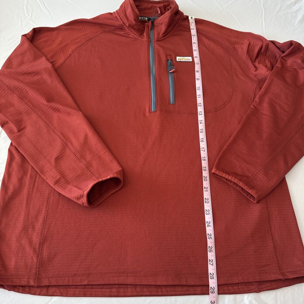 Orvis 1/4 Zip Pullover Performance Stretch Jacket Mens XL Rust Athleisure Earthy - Picture 8 of 14